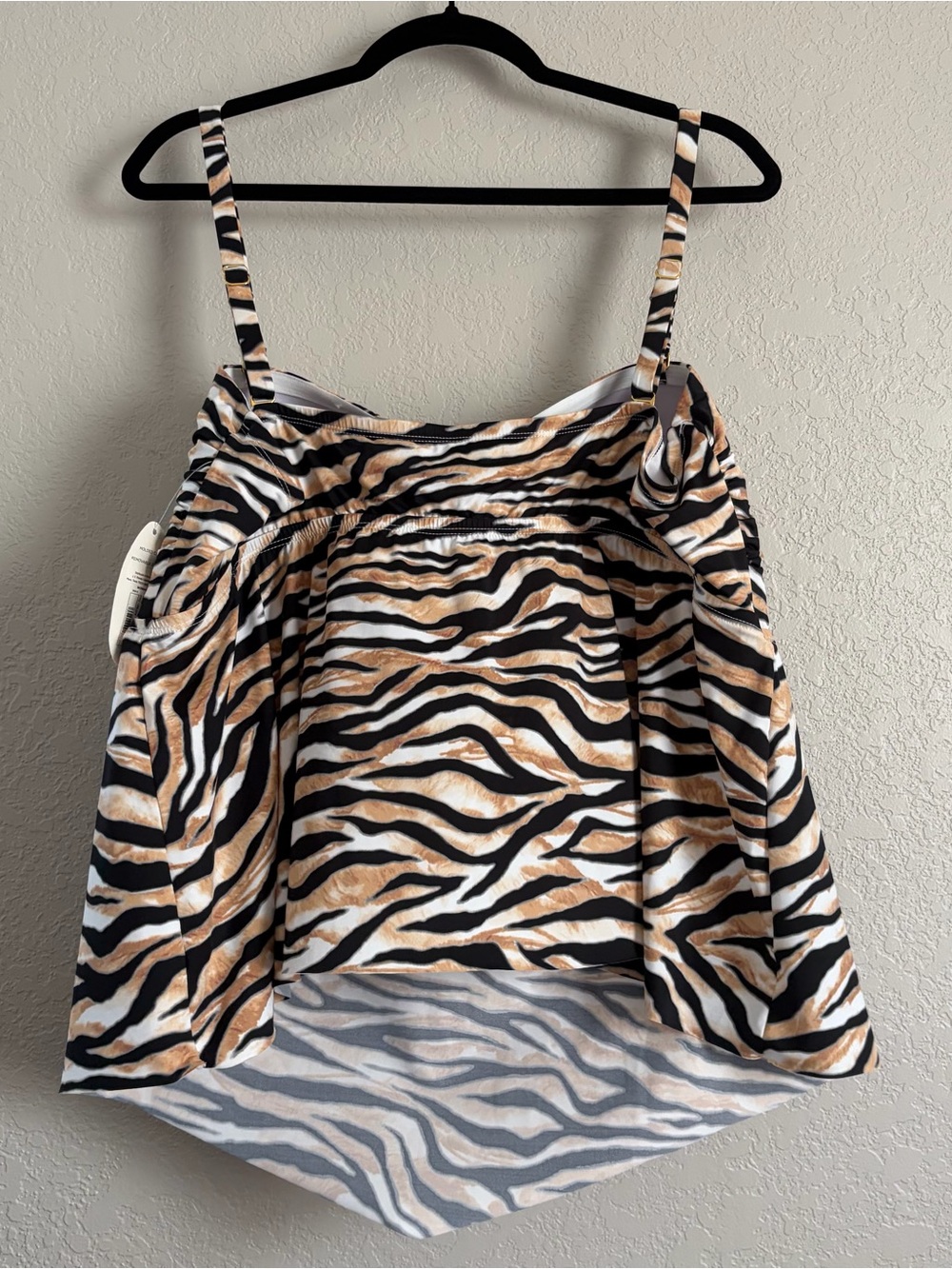 NWT Mynah Women's Plus Size 24W Tiger Removable Straps Tankini Swimsuit Top - Picture 6 of 6